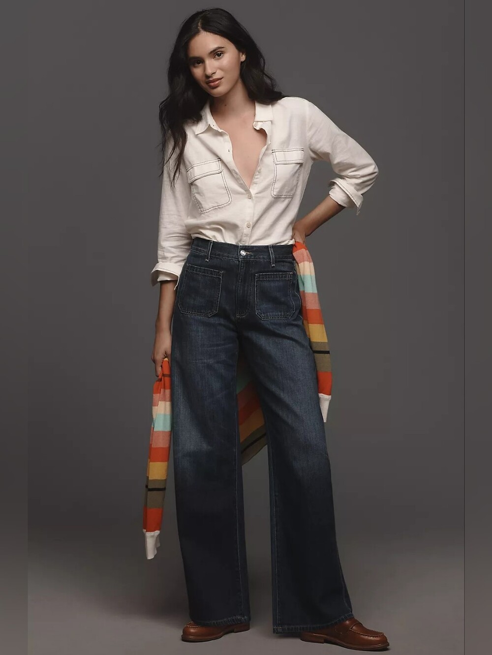 LE JEAN Amber Soft Barrel High Rise Wide Leg Jeans Made in USA 30